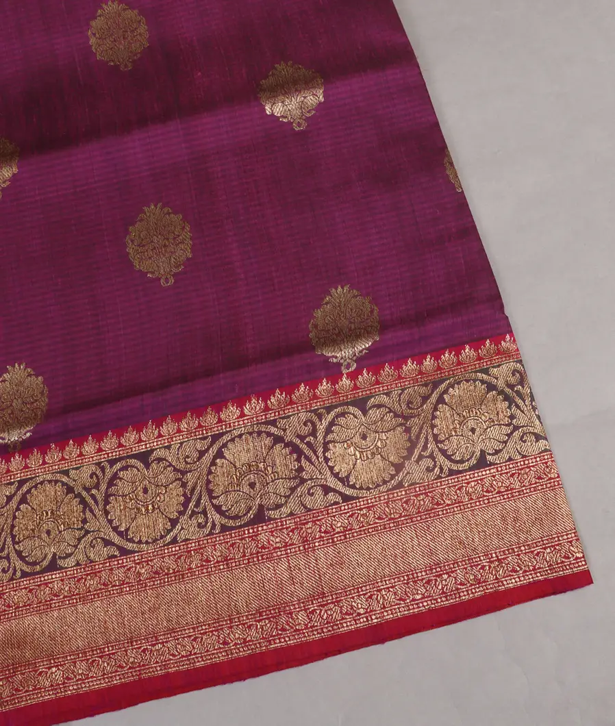 Purple Banaras Tussar Saree T459652-image