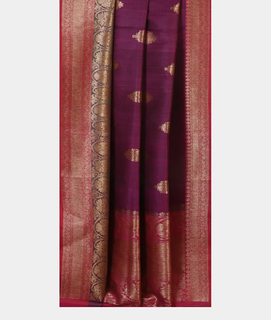 Purple Banaras Tussar Saree T4596522
