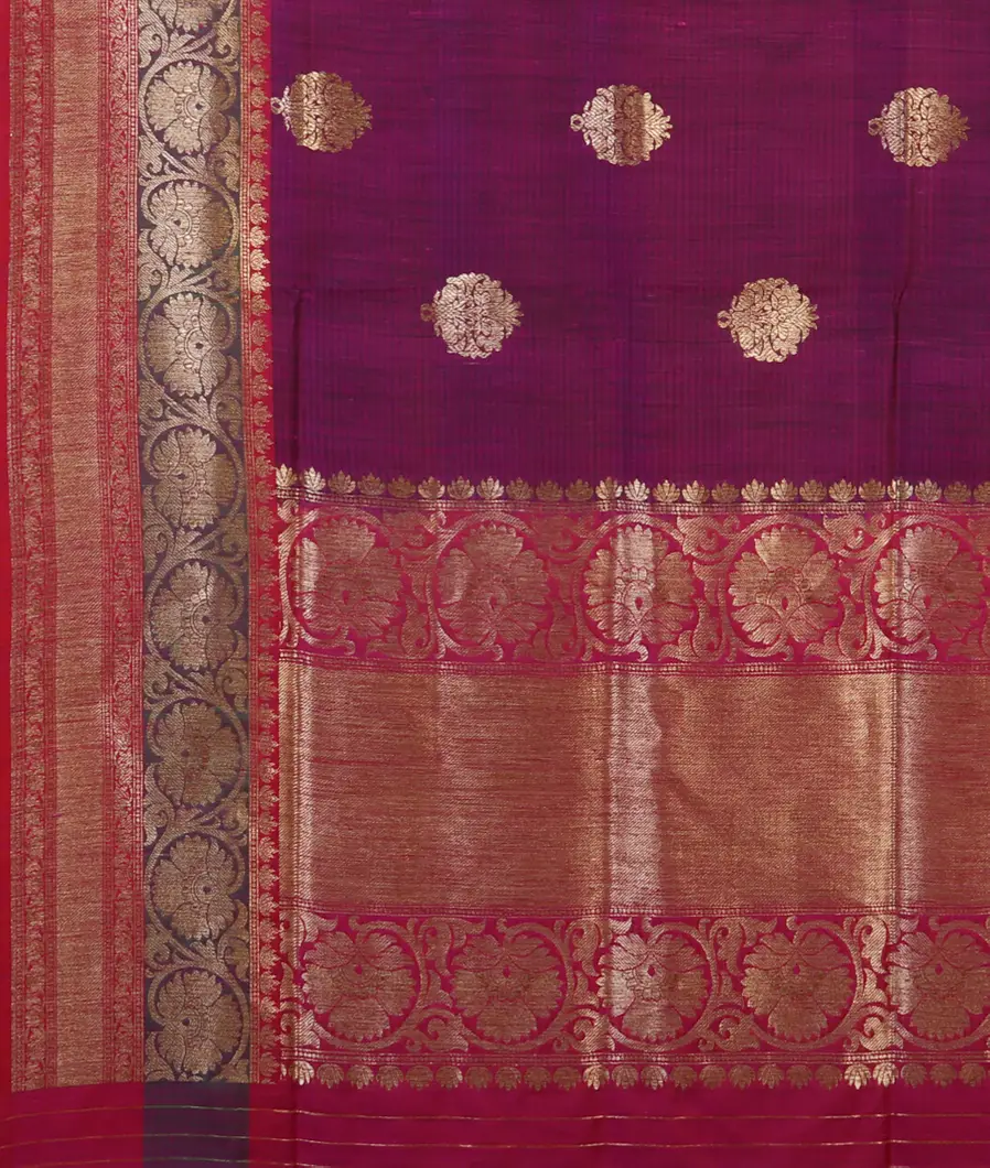 Purple Banaras Tussar Saree T4596524