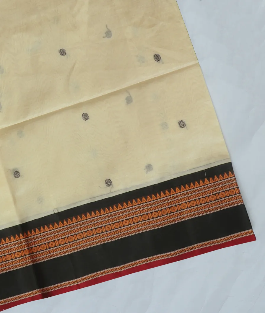 Cream Silk Cotton Saree T460240-image