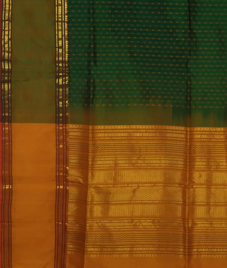 Green Silk Cotton Saree T4602924