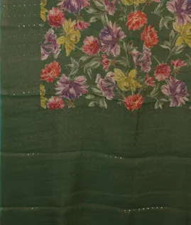 Green Tissue Tussar Printed Saree T4284414