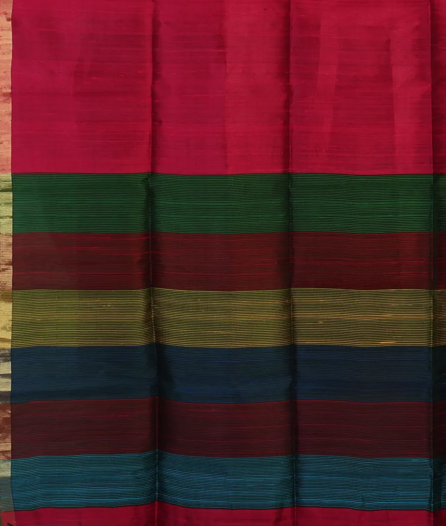 Pinkish Red Woven Raw Silk Saree T4578144