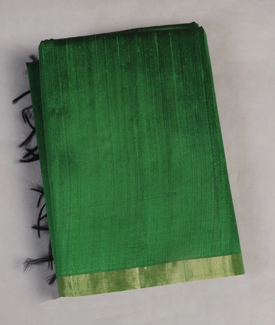 Green Woven Raw Silk Saree T459422-image