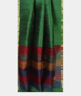 Green Woven Raw Silk Saree T4594222