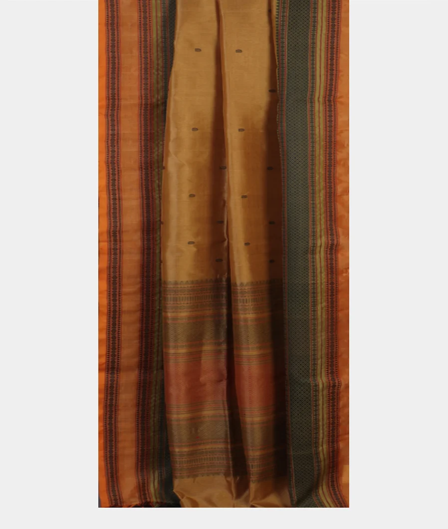 Beige Silk Cotton Saree T4603482