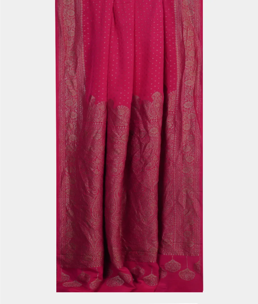 Pink Banaras Crepe Silk Saree T4595432