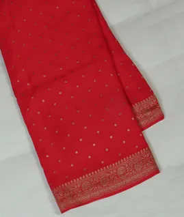 Red Banaras Crepe Silk Saree T4595501