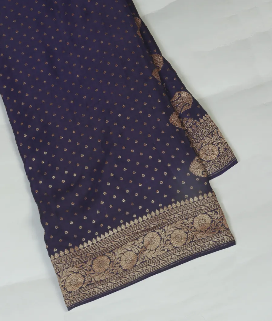Blue Banaras Crepe Silk Saree T459594-image