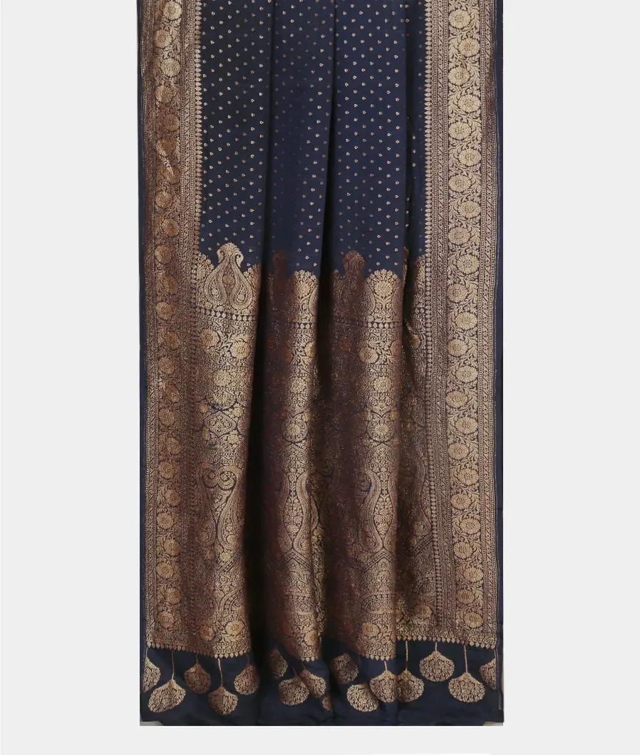 Blue Banaras Crepe Silk Saree T4595942