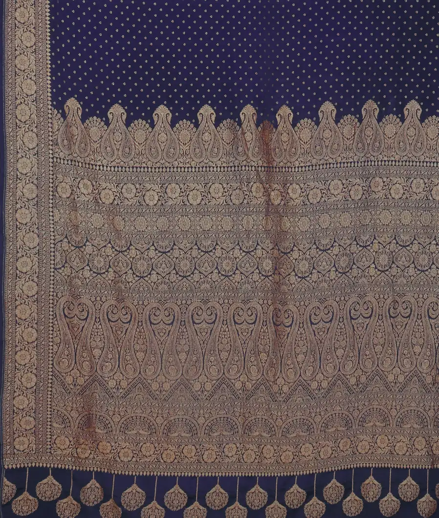 Blue Banaras Crepe Silk Saree T4595944