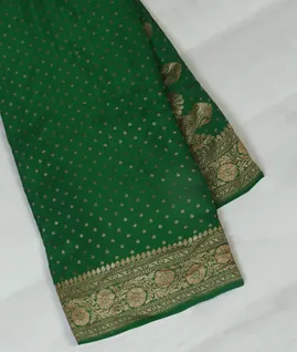 Green Banaras Crepe Silk Saree T4596081