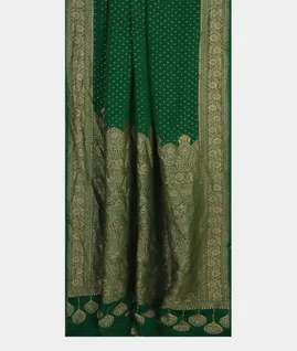 Green Banaras Crepe Silk Saree T4596082