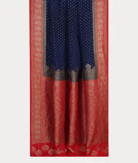 Blue Banaras Crepe Silk Saree T4595562