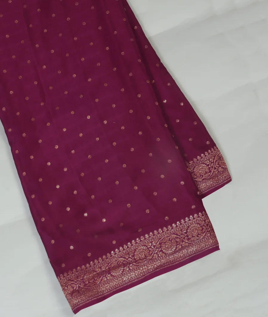 Purple Banaras Crepe Silk Saree T459589-image