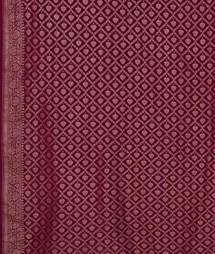 Purple Banaras Crepe Silk Saree T4595893