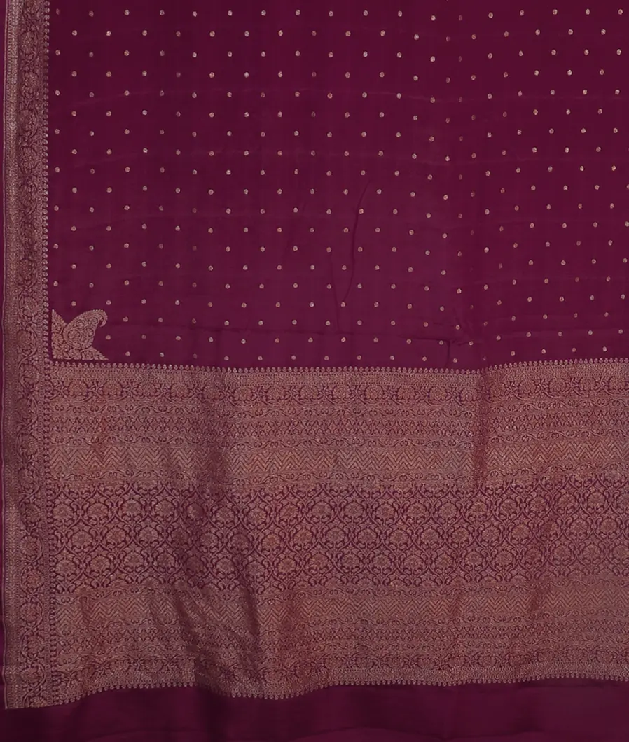 Purple Banaras Crepe Silk Saree T4595894