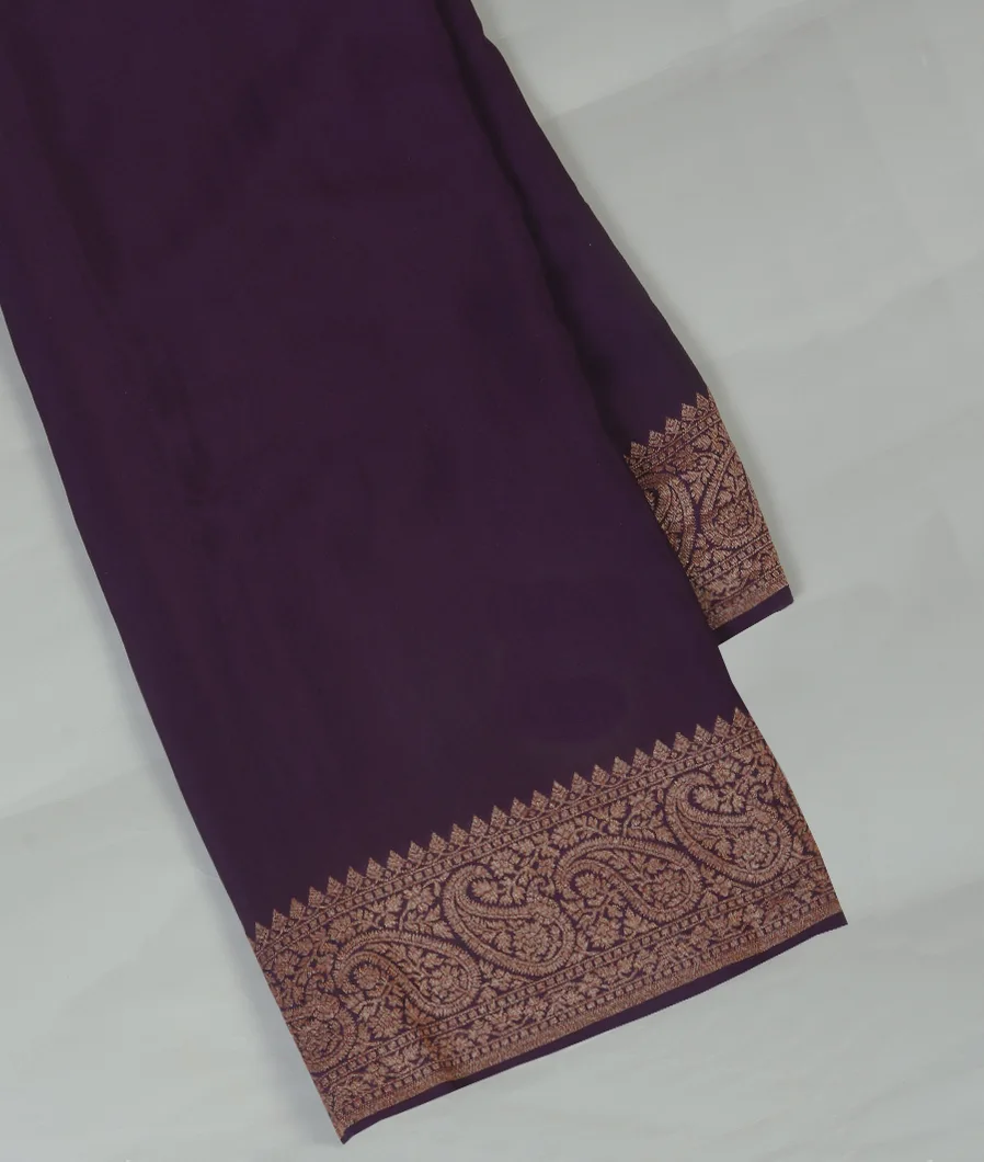 Purple Mysore Crepe Silk Saree T458012-image