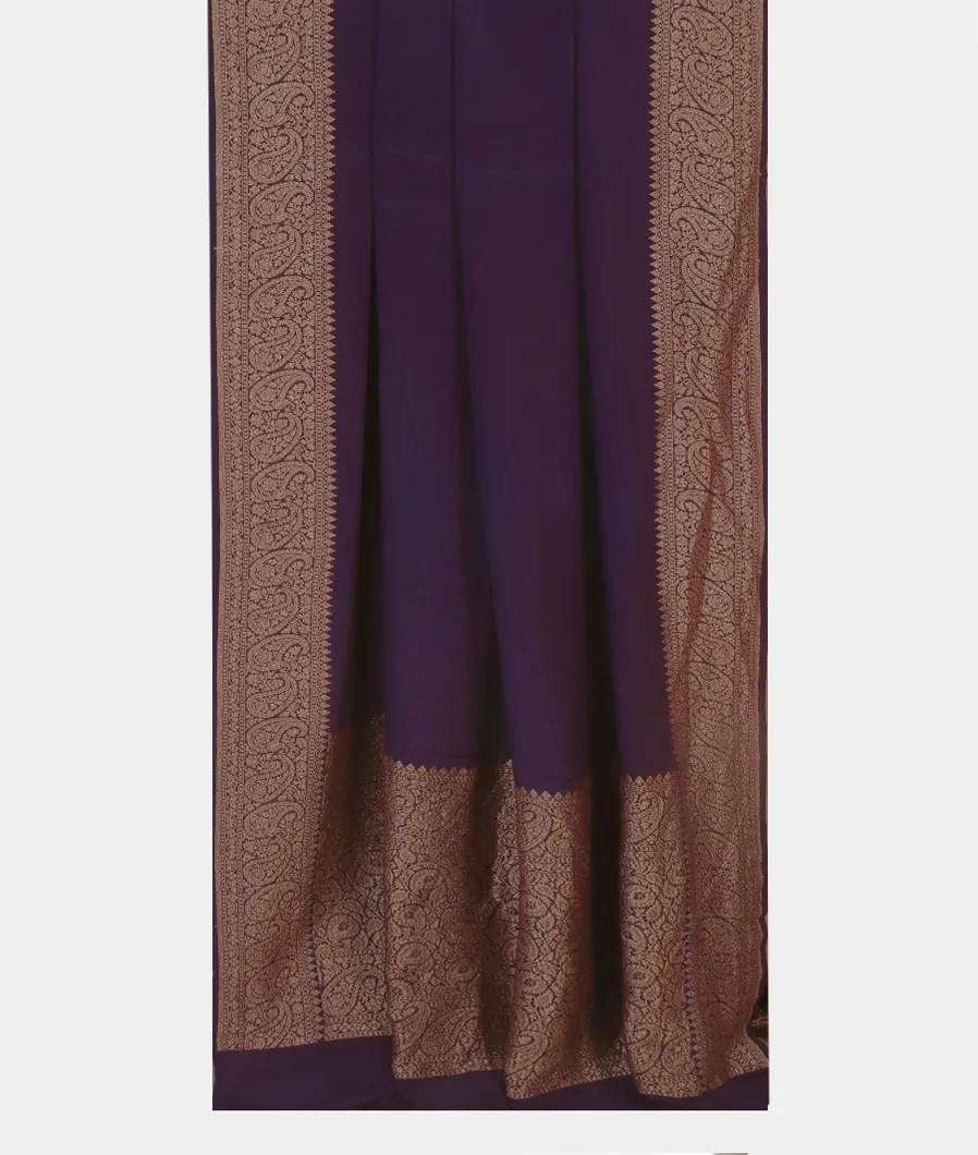 Purple Mysore Crepe Silk Saree T4580122