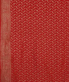 Red Mysore Crepe Silk Saree T4595543