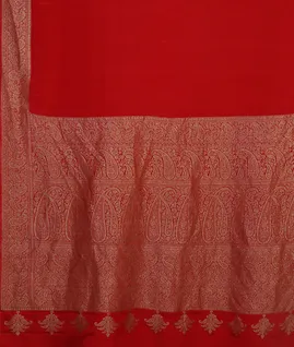 Red Mysore Crepe Silk Saree T4595544