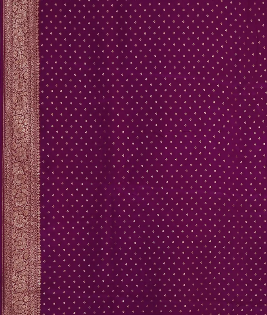 Purple Banaras Crepe Silk Saree T4596283