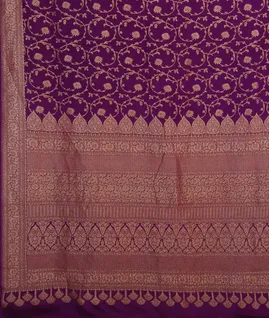 Purple Banaras Crepe Silk Saree T4596284