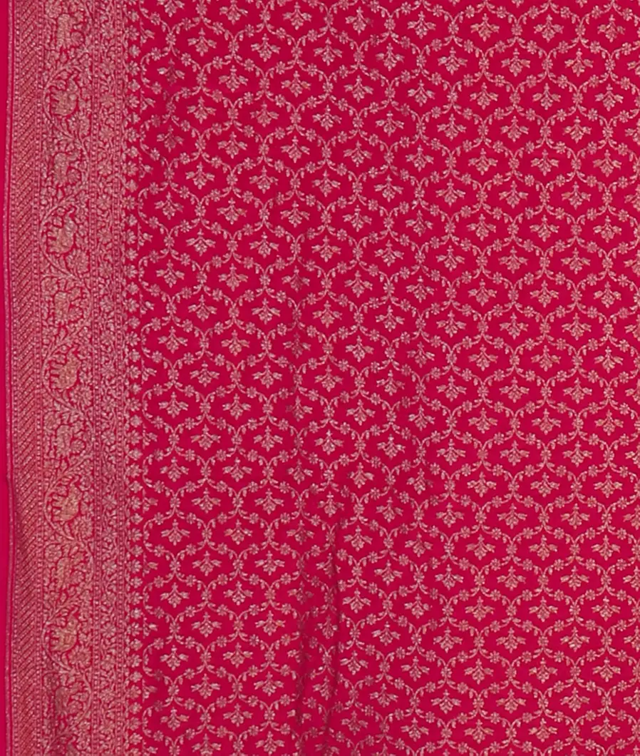 Orange Banaras Crepe Silk Saree T4595983