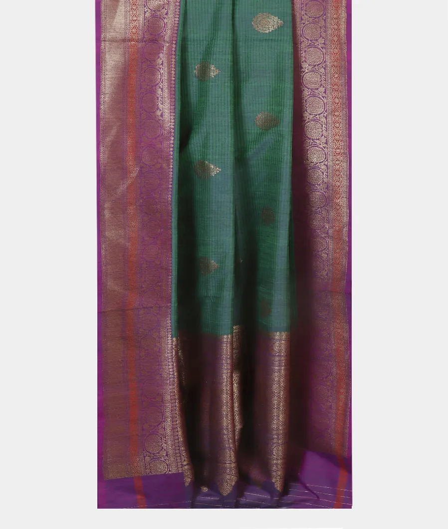 Peacock Green Banaras Tussar Saree T4580612