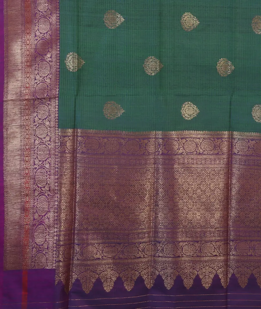 Peacock Green Banaras Tussar Saree T4580614