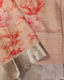 Beige Tussar Printed Saree T457692 (shipping - 10 to 15 business days)2