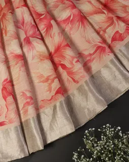 Beige Tussar Printed Saree T457692 (shipping - 10 to 15 business days)5