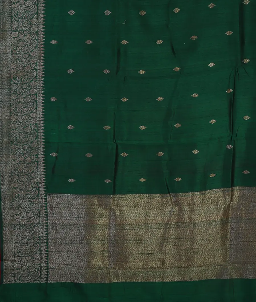 Green Banaras Tussar Saree T4579444