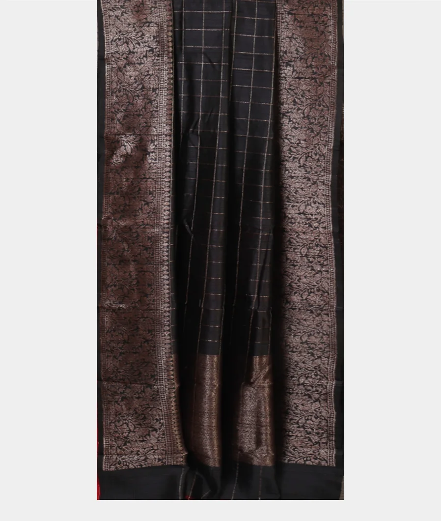 Black Banaras Tussar Saree T4579522