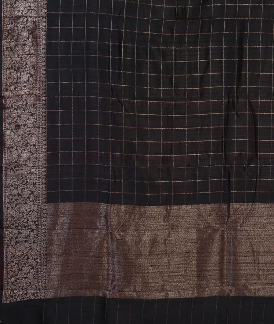 Black Banaras Tussar Saree T4579524