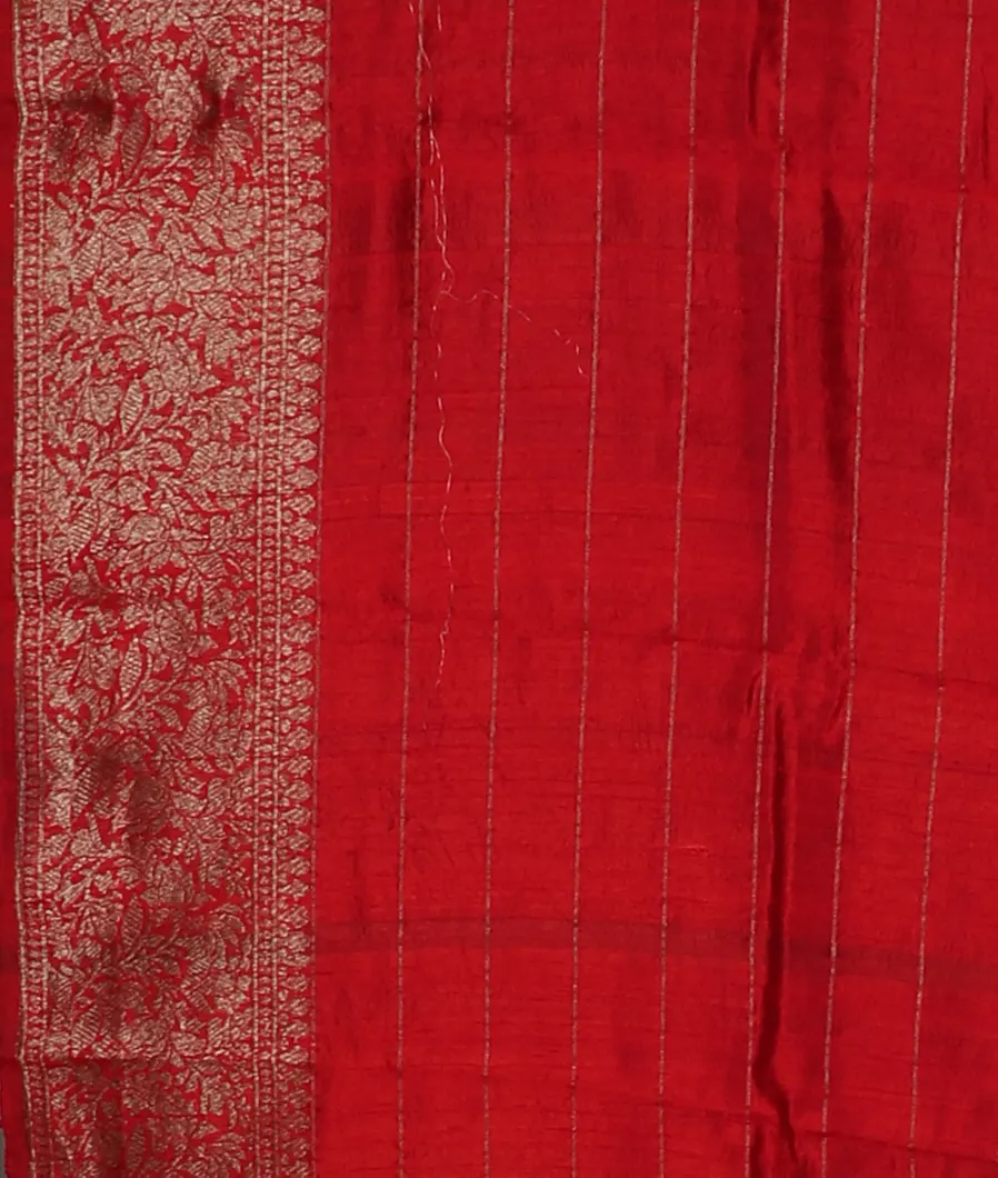 Burgundy Banaras Tussar Saree T4579623