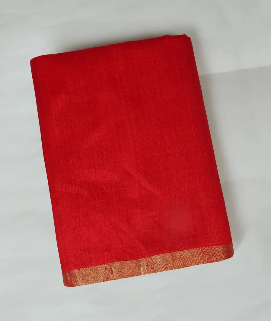 Red Woven Raw Silk Saree T459420-image
