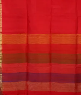 Red Woven Raw Silk Saree T4594204