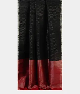 Black Woven Raw Silk Saree T4577882