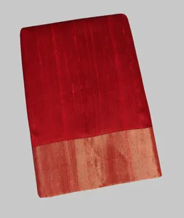 Red Woven Raw Silk Saree T4577991