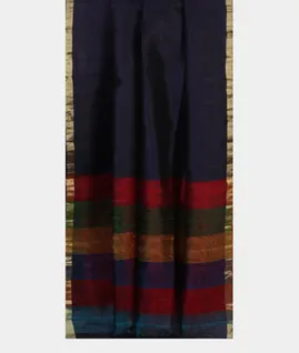Black Woven Raw Silk Saree T4594242