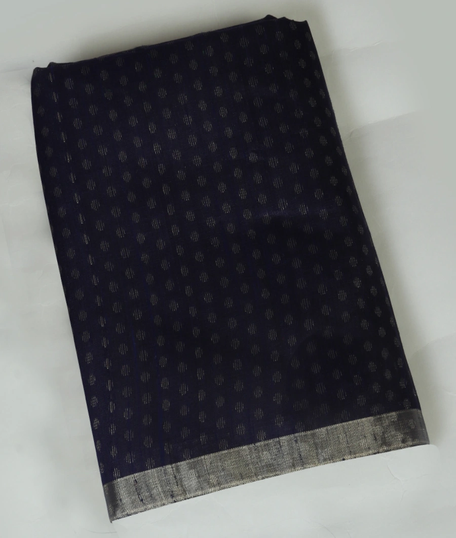 Blue Woven Raw Silk Saree T457787-image