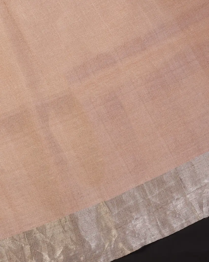 Pink Tussar Printed Saree T457706 (shipping - 10 to 15 business days)3