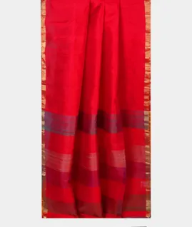 Red Woven Raw Silk Saree T4594262