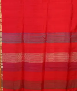 Red Woven Raw Silk Saree T4594264