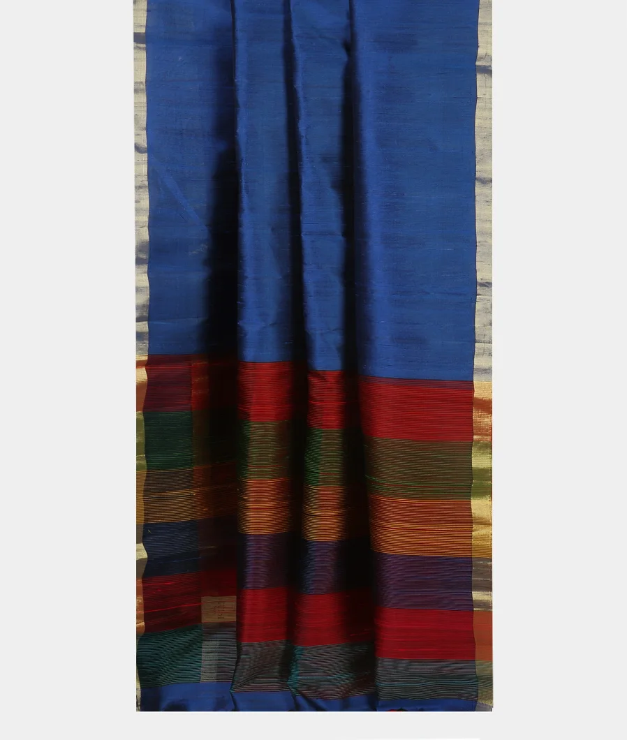 Blue Woven Raw Silk Saree T4578102