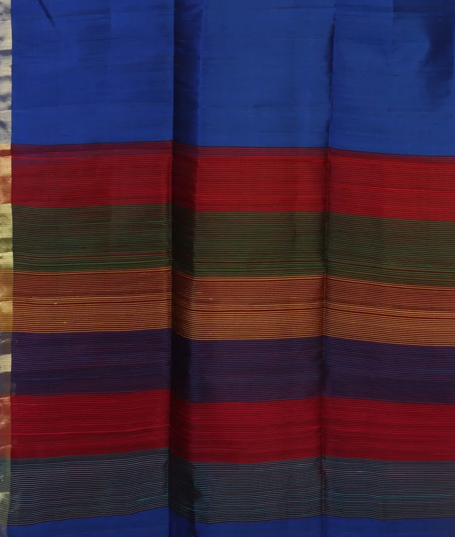 Blue Woven Raw Silk Saree T4578104