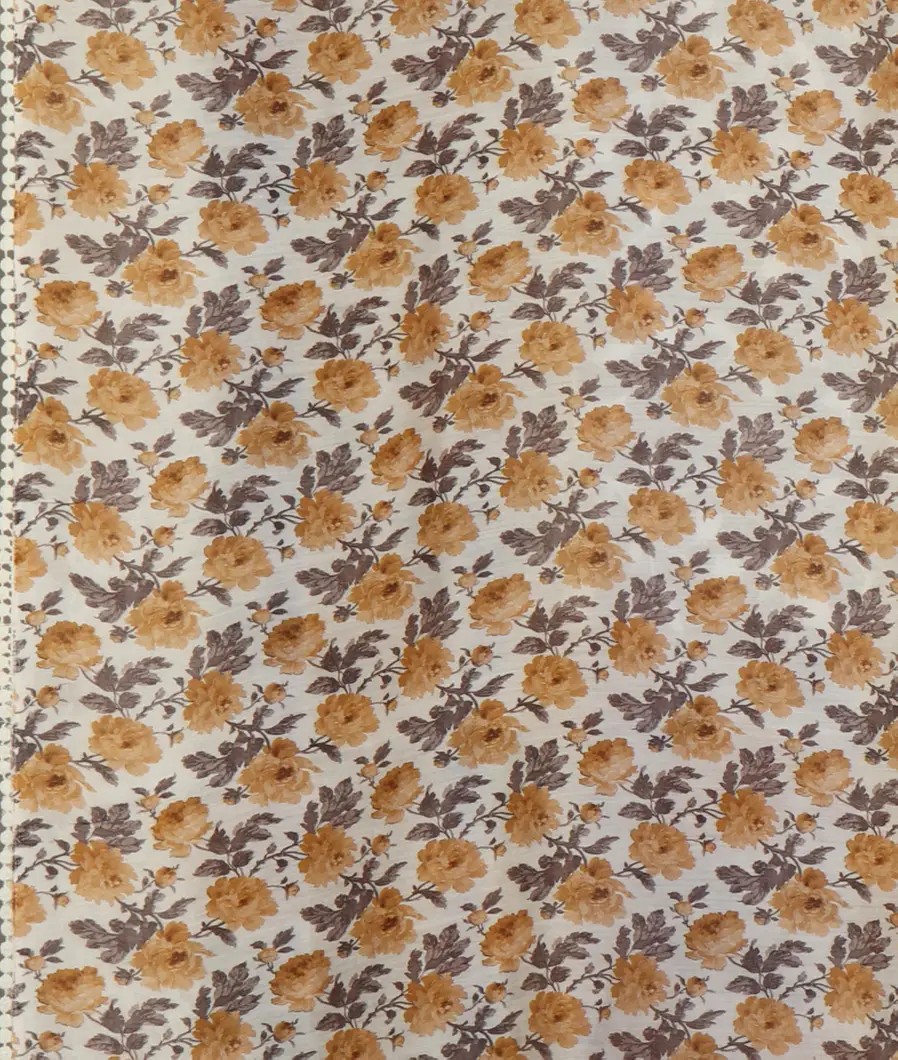 Off - White Kora Organza Embroidery Saree T4462683