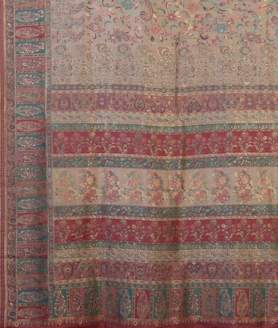 Beige Cashmere Kani Silk Saree T4501314