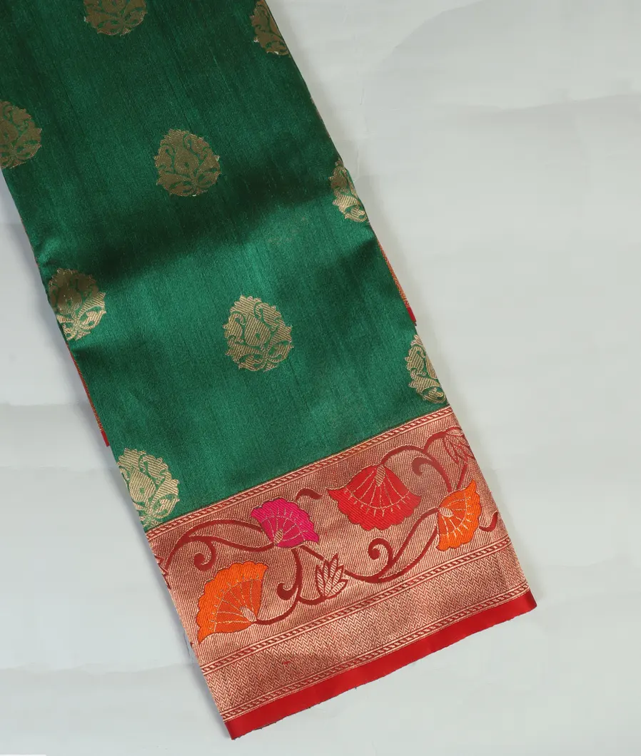 Green Banaras Tussar Saree T400291-image